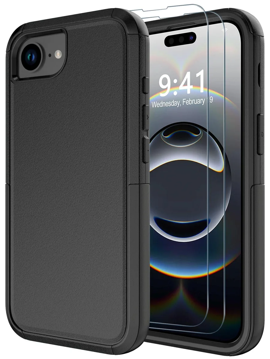  Diverbox iPhone 16e &amp; 17e Case Black 6.1 inch 15 FT Drop Shockproof with Screen Protector — product photo