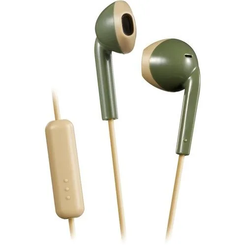 JVC JVC HAF19MGC Retro Wired Earbuds with Microphone, Beige — product photo