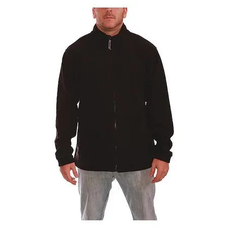 Black Icon Jacket size S polyester nylon front zipper two outside pockets fleece lining waist length 29 inches