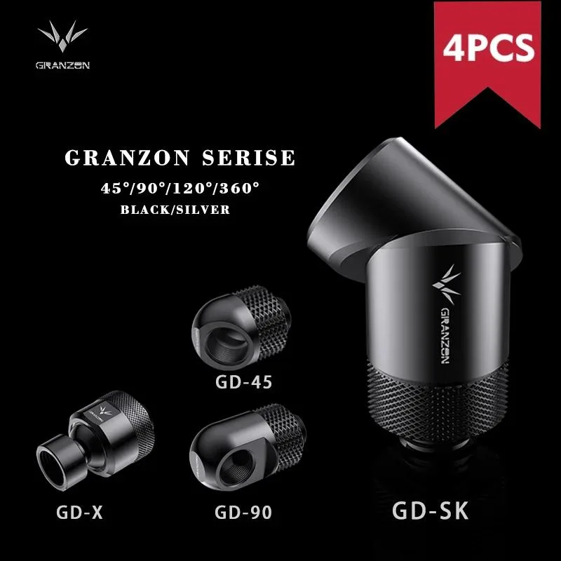 FormulaMod FormulaMod GD-X 4-Pack G1/4" Rotary Fittings Black/Silver — product photo