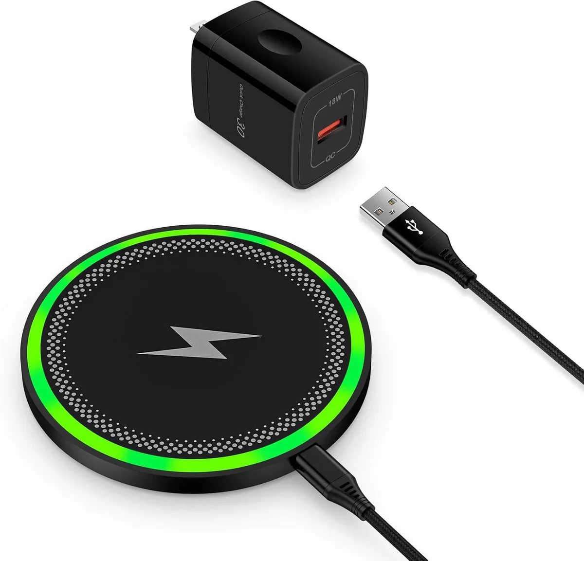 FLEANE FLEANE 15W Wireless Charger Pad with 18W QC 3.0 Adapter — product photo