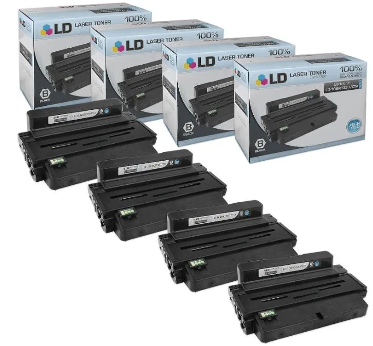 LD Products LD Products Compatible Toner Cartridge 106R02307 High Yield Black 4-Pack for Xerox Phaser 3320 — product photo