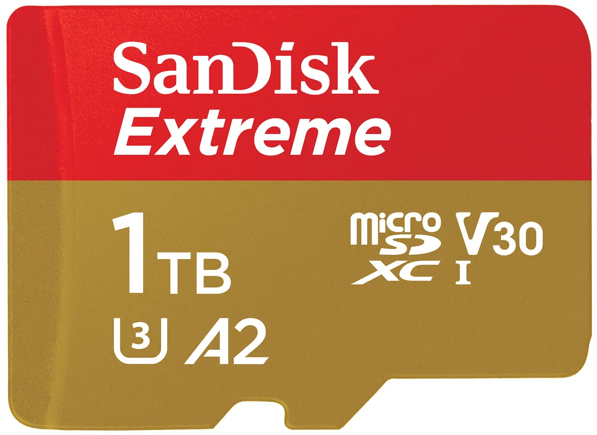SanDisk SanDisk Extreme microSDXC 1TB UHS-I U3 A2 V30 190MB/s SDSQXAV-1T00-GN6MA memory card — product photo