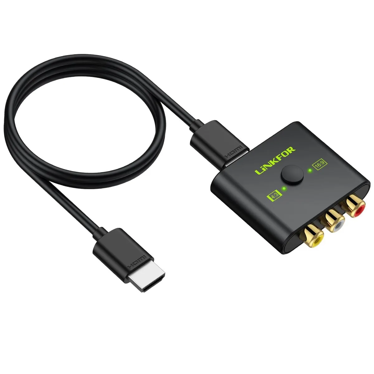  Mediasonic LiNKFOR Black ULK083 RCA to HDMI Converter 1080p 60Hz 50cm Cable — product photo