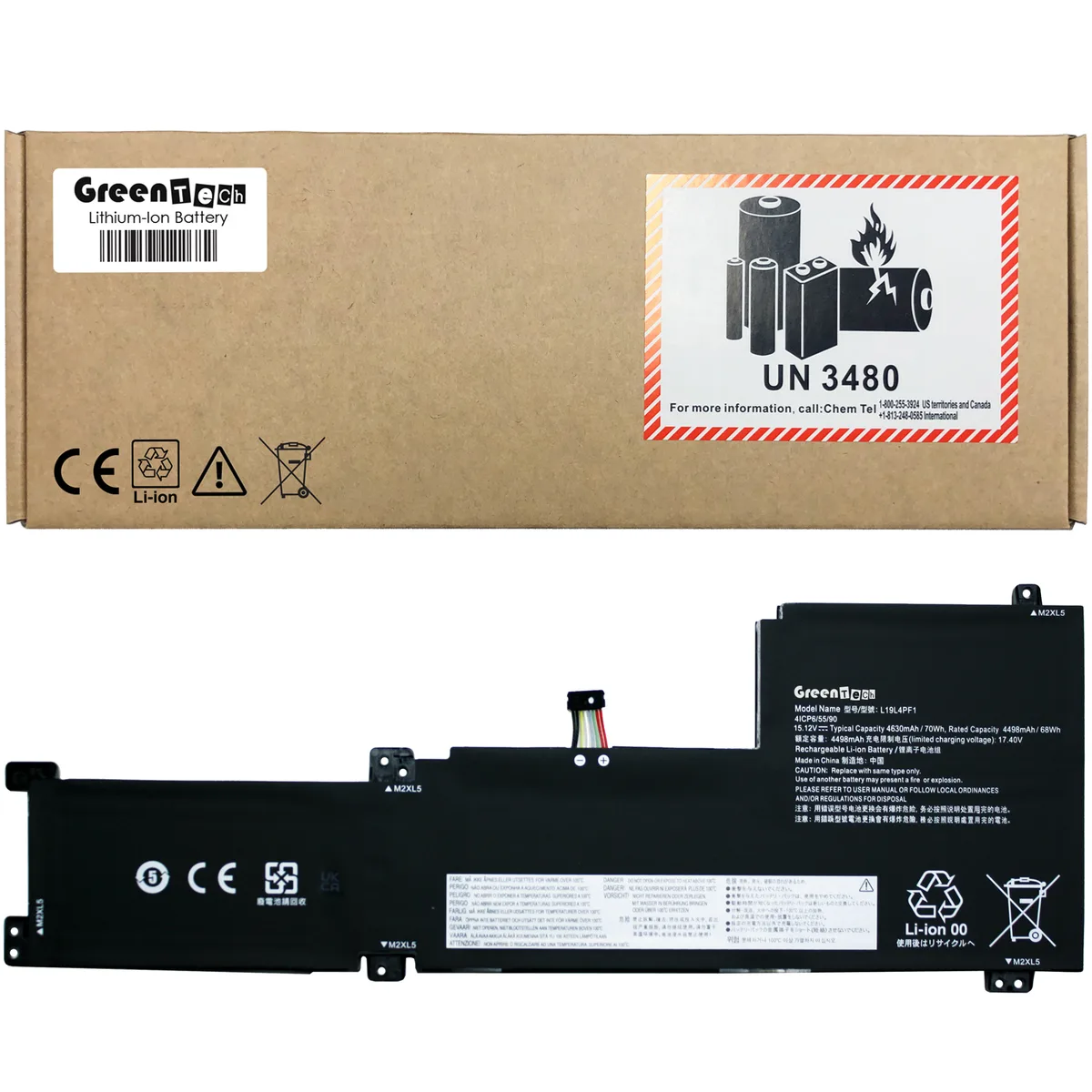 GreenTechLLC GreenTechLLC 70Wh laptop battery for Lenovo IdeaPad 5-15IIL05 5-15ARE05 5-15ALC05 — product photo