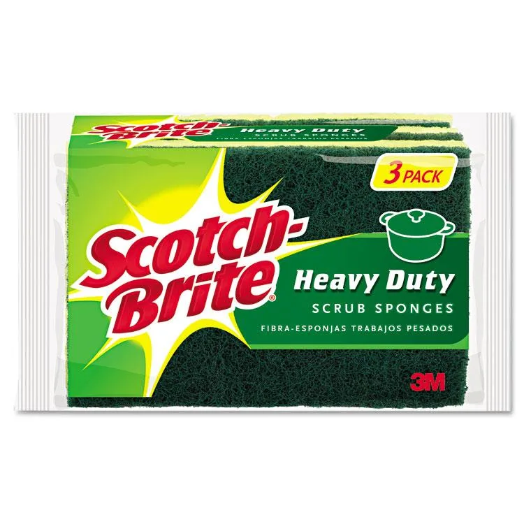 Scotch-Brite Scotch-Brite HD3 Heavy-Duty Scrub Sponge 4.5" x 2.7" x .6" 3-Pack — product photo