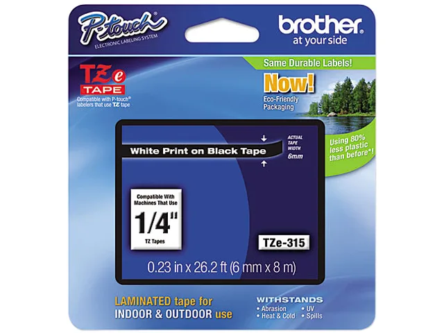 Brother Brother TZE315 6 mm white on black tape pos accessory — product photo