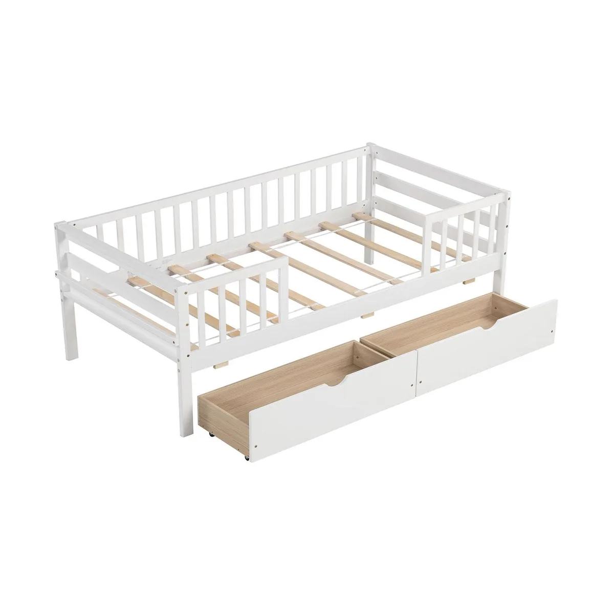SlickBlue SlickBlue Twin Daybed with Fence and 2 Drawers White — product photo