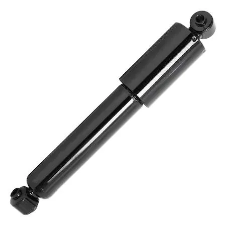 Cylindrical rear shock absorber with metal body and rod end