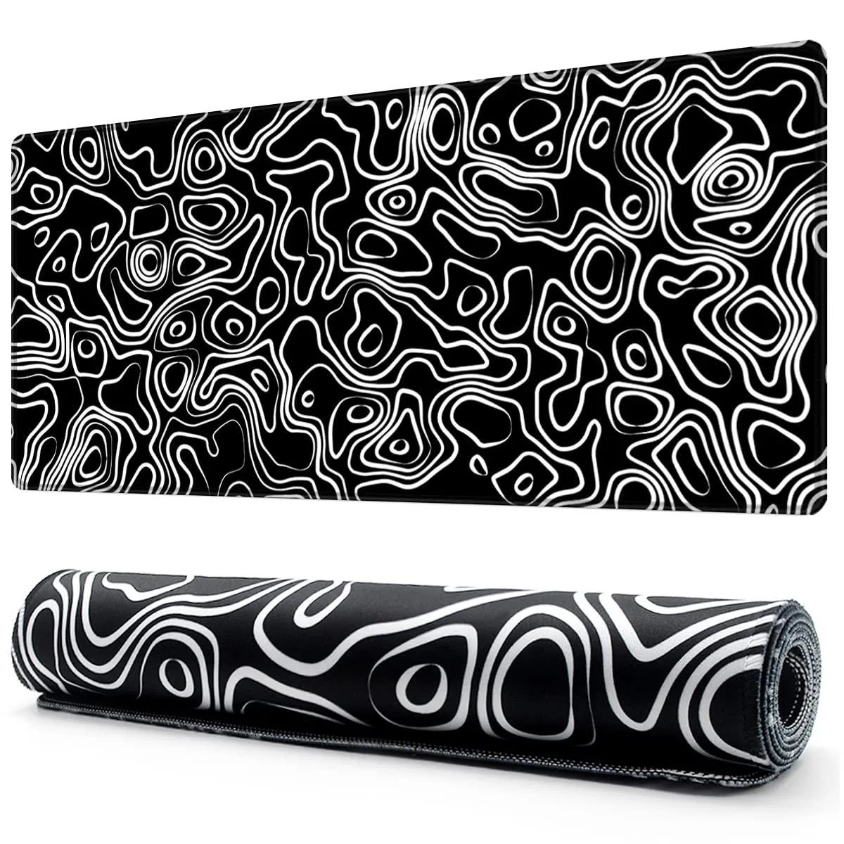 KEHIPI KEHIPI Extended Mouse Pad Topographic Map Black 35.4x15.7 in — product photo