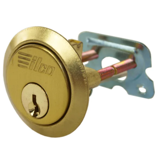 Kaba Group Kaba Group 605-04-51 Satin Brass Rim Cylinder Door Lock Kwikset KW1 Keyway 32-57mm — product photo
