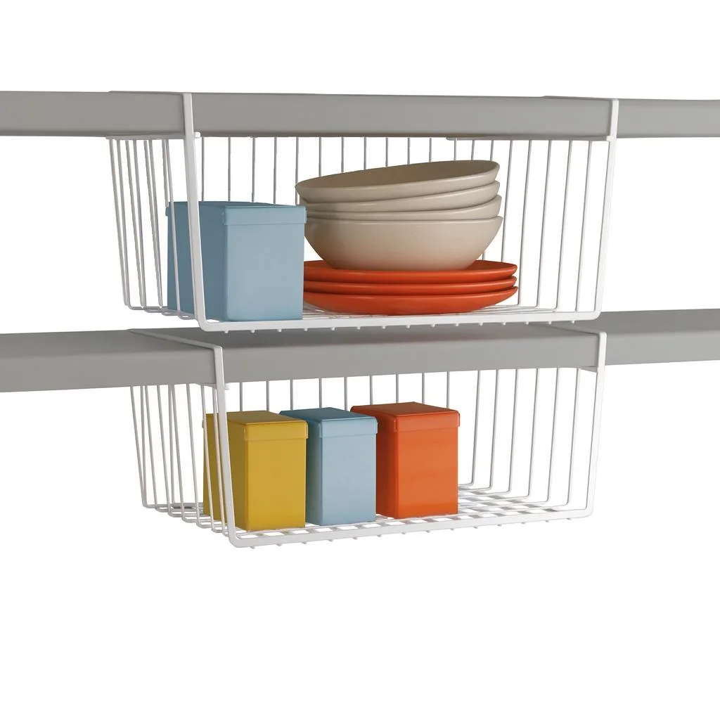 Modern Home Modern Home Cabinet Wire Hanging Basket Shelves Set of 2 15" White Steel — product photo