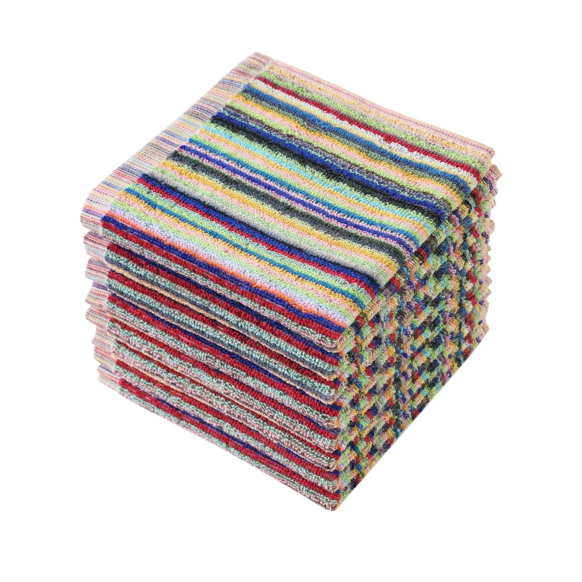 Pack of eight white cotton cloths, twelve by twelve inches