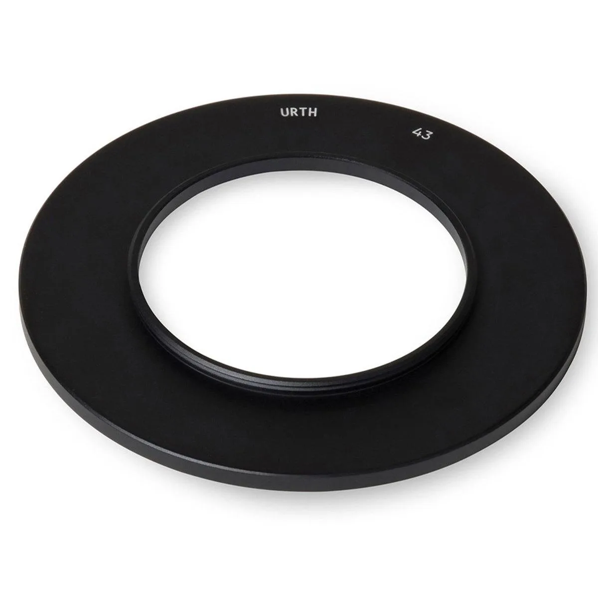 Black metal adapter ring with 67mm outer and 43mm inner threads for 75mm square filter holder