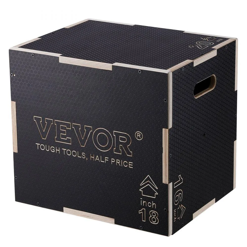 VEVOR VEVOR 3-in-1 Plyometric Jump Box 20/18/16 Inch Black — product photo