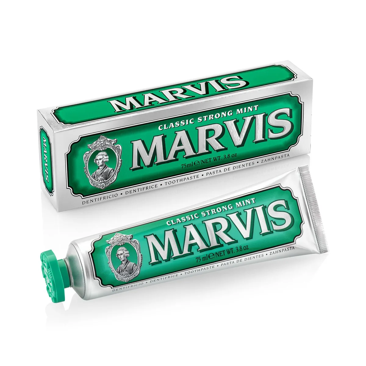 Aluminium tube with screw cap, classic strong mint toothpaste, 3.8 oz