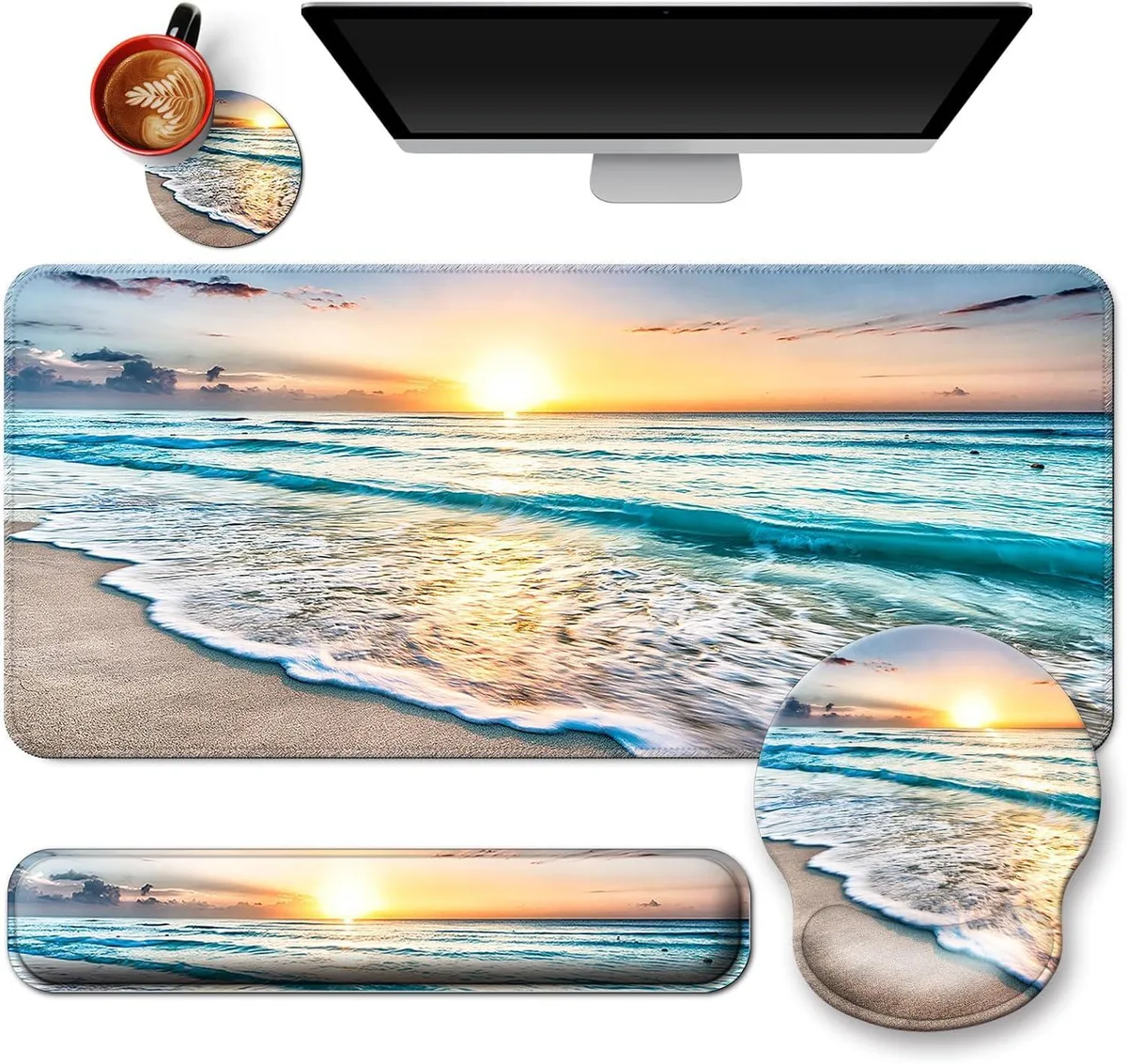 Emerson Emerson 4 in 1 Mouse Pad Set Beach 9.9 inch — product photo