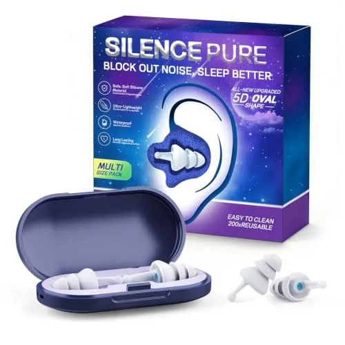 EARHOPE EARHOPE01 Reusable Silicone Ear Plugs 35dB 2 Pairs S M/L White — product photo