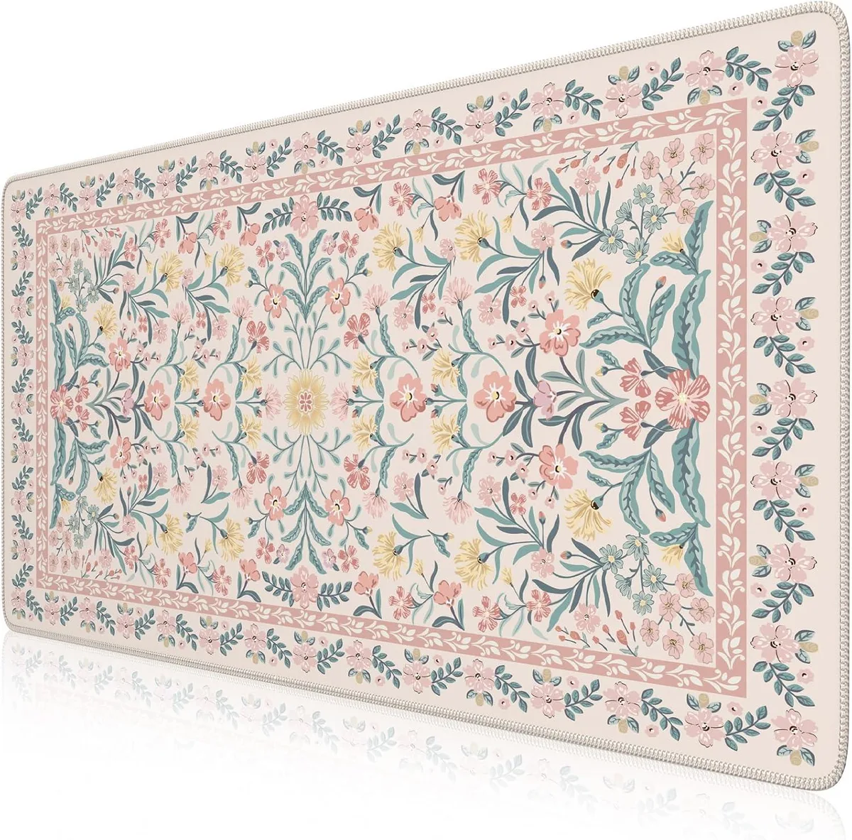 Brainwavz Brainwavz Pink Floral Desk Mat 35.4 x 15.7 inches — product photo
