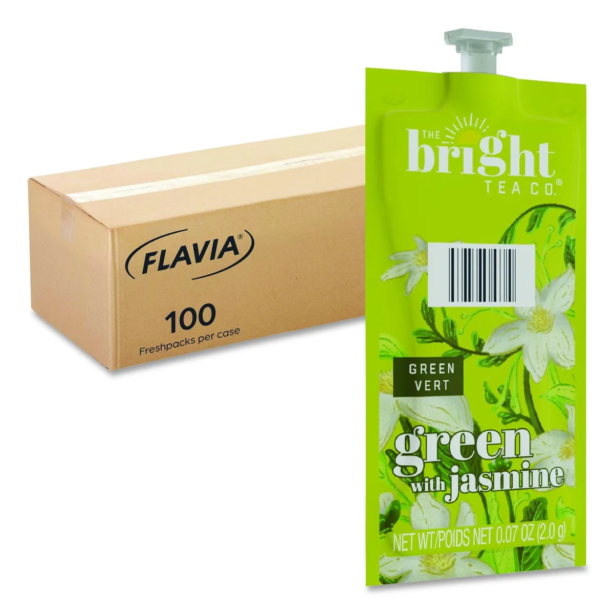 Box of 100 green tea with jasmine Freshpack pouches