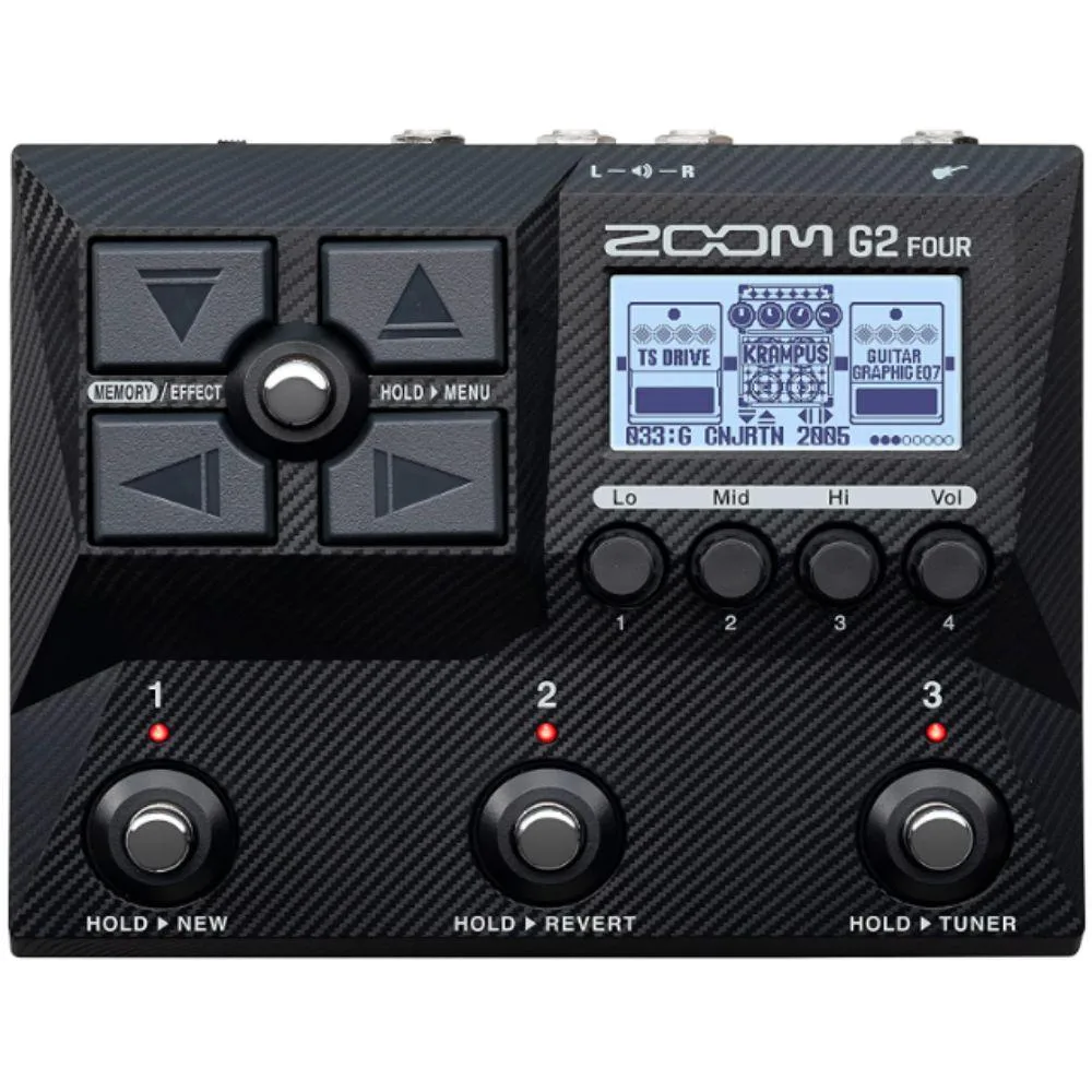 Zoom Zoom G2 Four Multi-Effect Guitar Pedal 300 patches 79 effects 22 amp models 80s looper 68 rhythms — product photo