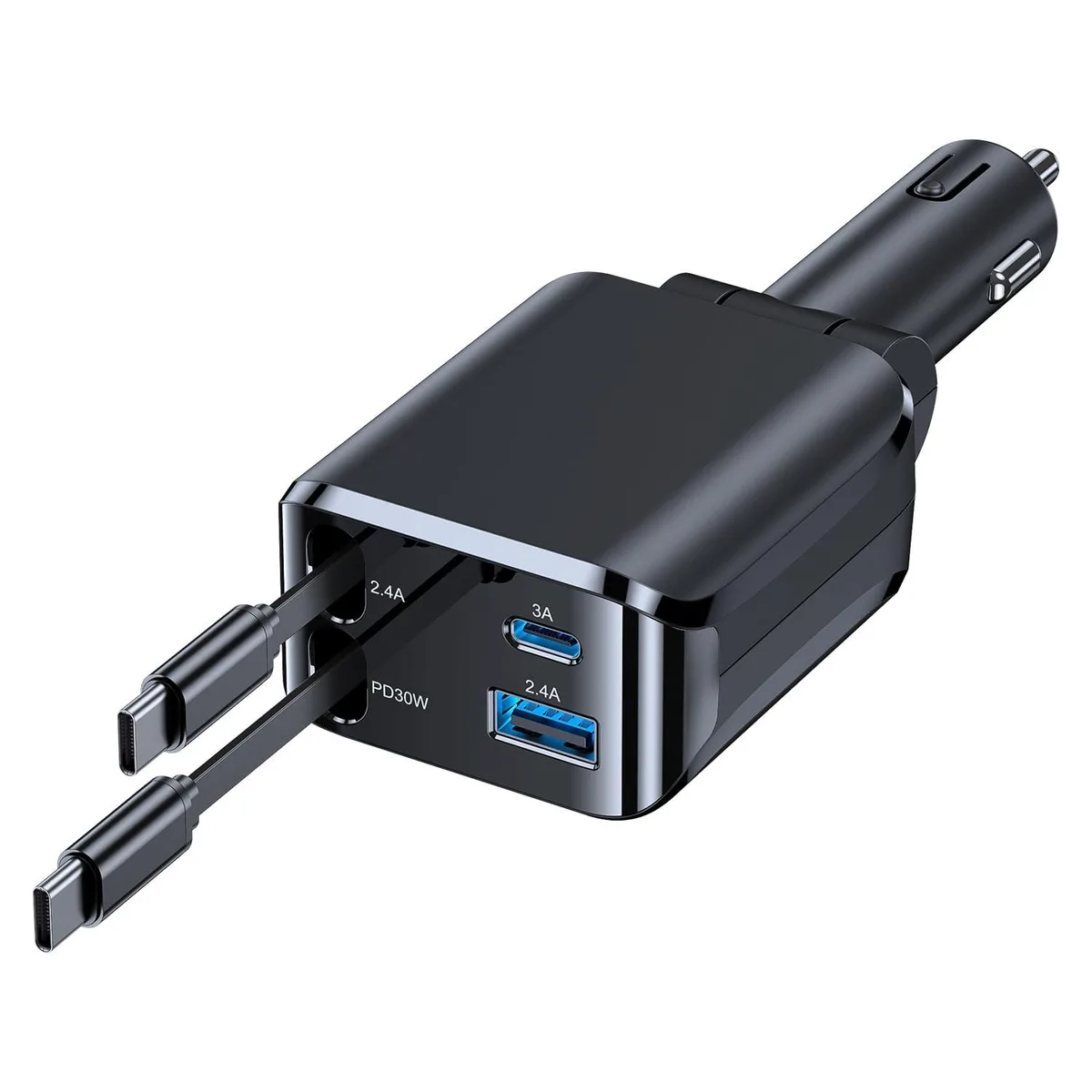 AEEKCARS C36B Retractable Car Charger 31.5 4 Port 9V 3A — product photo