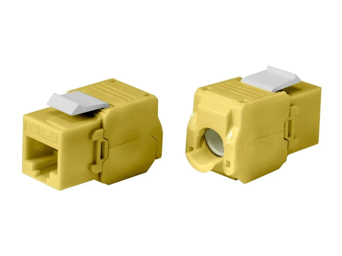 Monoprice Inc. Monoprice 115670 Cat6A RJ45 Toolless 180-Degree Keystone Jack Yellow — product photo