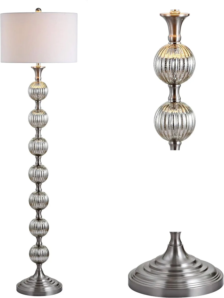 TUKO TUKO Oslo 60.5" Glass/Metal LED Floor Lamp Mercury Silver — product photo