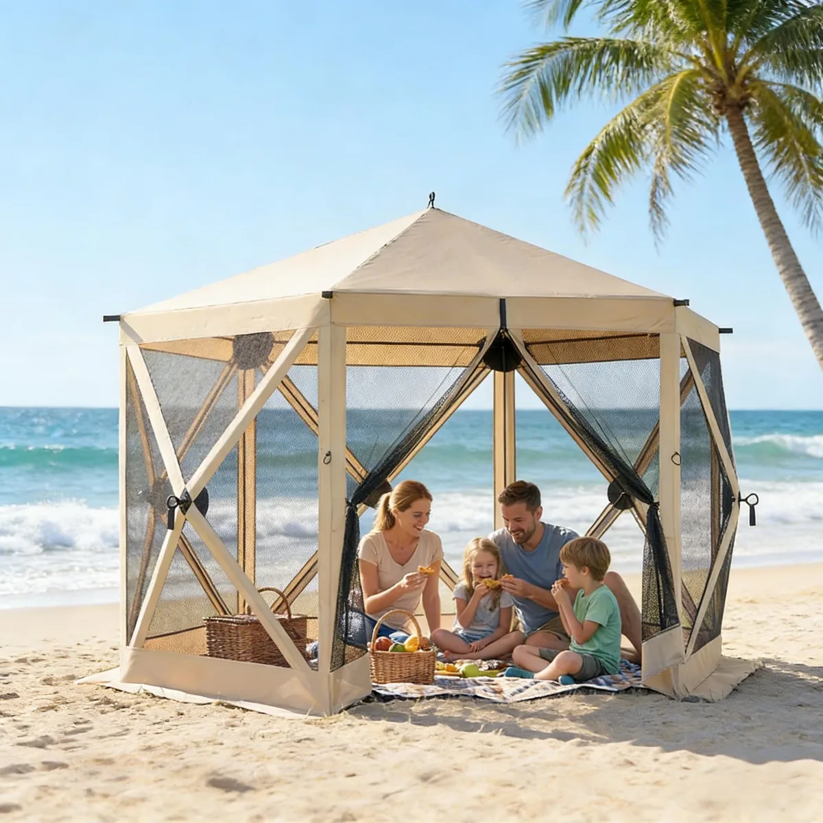 Bullride Bullride Pop Up Gazebo Screen Tent 10 x 11 ft Beige — product photo