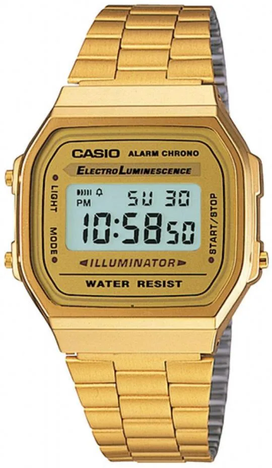 CASIO CASIO A168WG-9WDF Vintage Digital Watch Gold Tone Stainless Steel — product photo