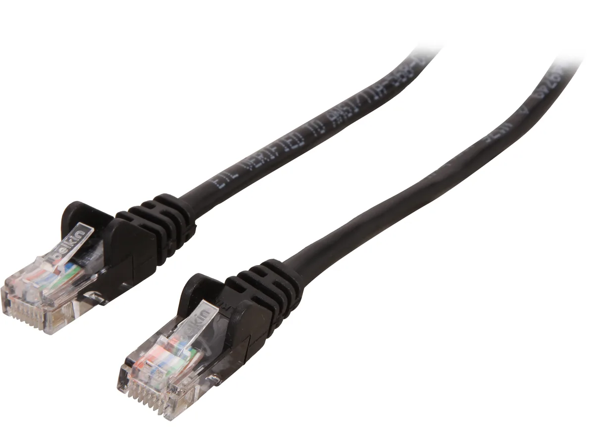 Belkin Belkin A3L791-03-BLK-S Cat 5E network ethernet cable 3 ft black — product photo