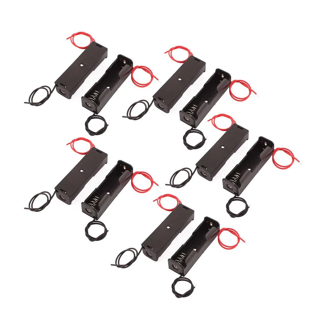 Unique-Bargains Unique-Bargains AA Battery Holder 10 Pcs Black 14cm Wires — product photo