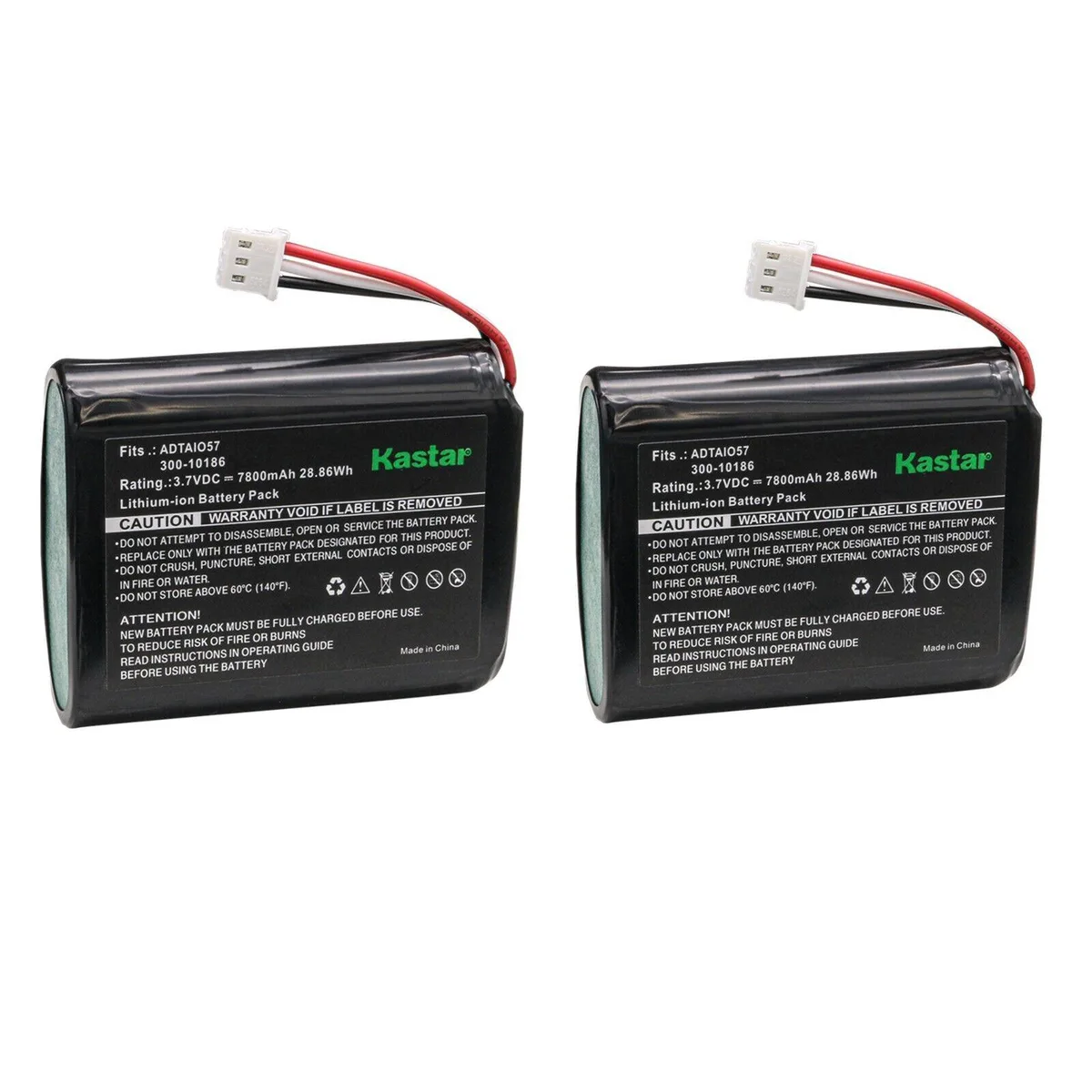 Kastar Kastar ADTAIO57 2-Pack Li-Ion 3.7V 7800mAh camera battery — product photo