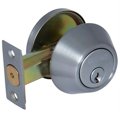 Tuff Stuff Tuff Stuff D30526 door lock dull chrome single cylinder SC1 keyway — product photo