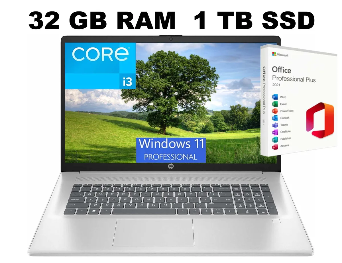 HP HP 17 laptop i3-N305 32GB 1TB SSD 17.3" FHD Silver — product photo