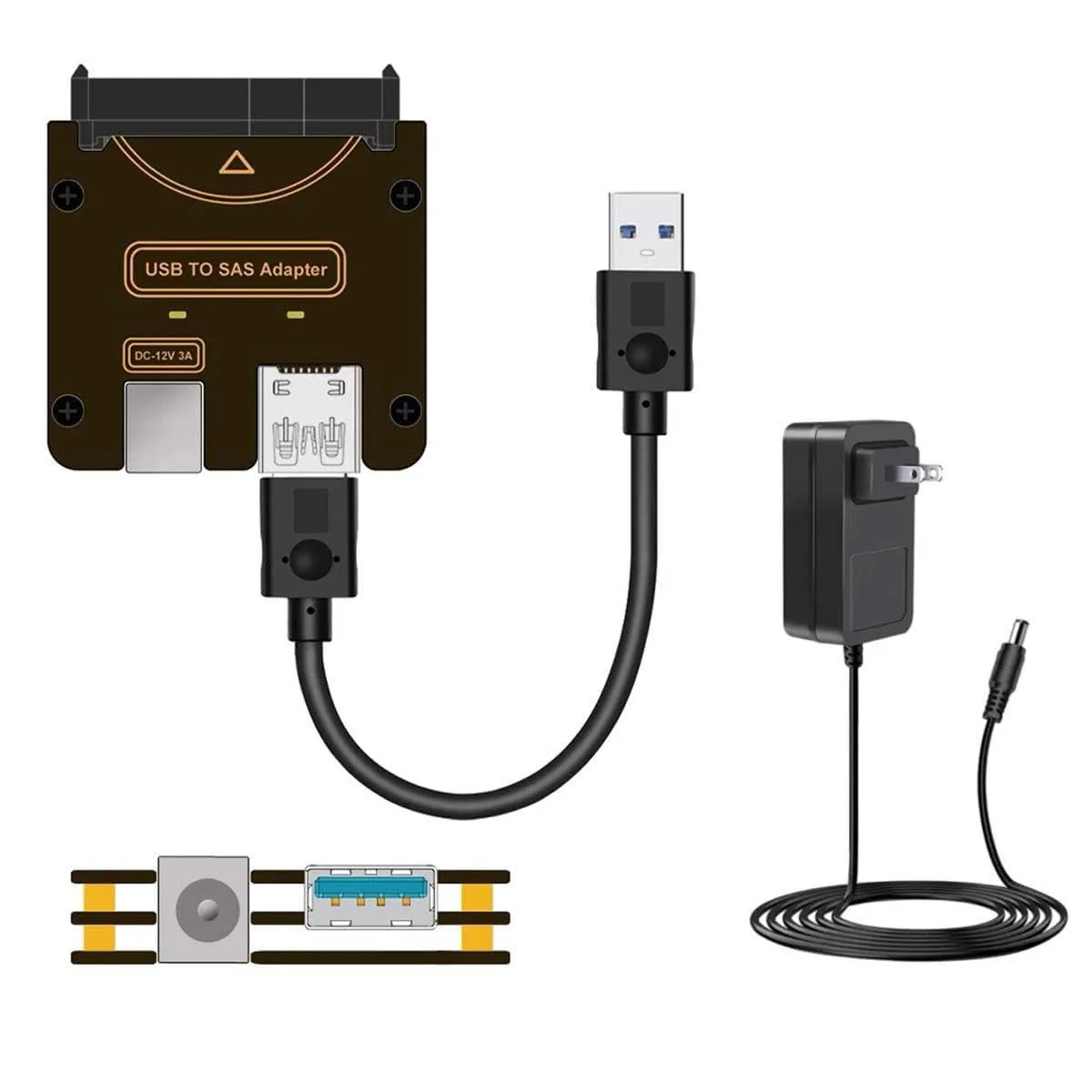 Fervit Fervit 29Pin SFF-8482 SAS to USB 3.0 5Gbps Adapter — product photo