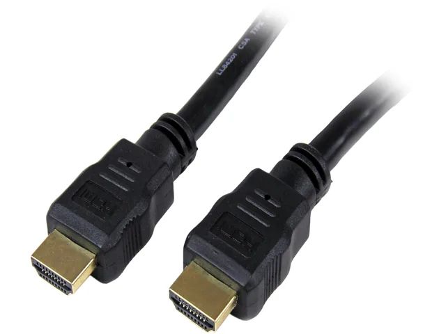 Black PVC cable with gold-plated HDMI male connectors at both ends