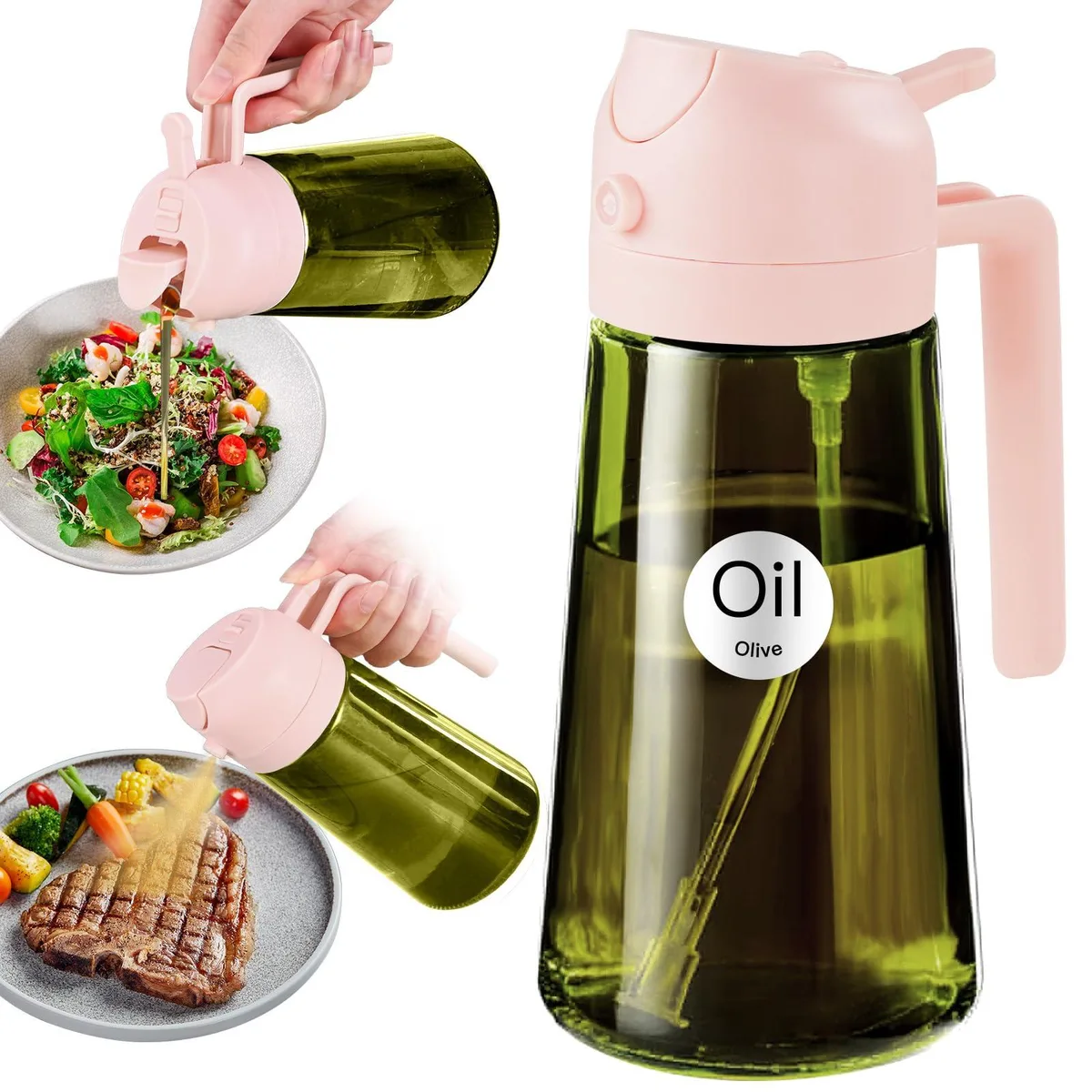  YARRAMATE 470ml 2-in-1 Oil Sprayer PeachPink — product photo
