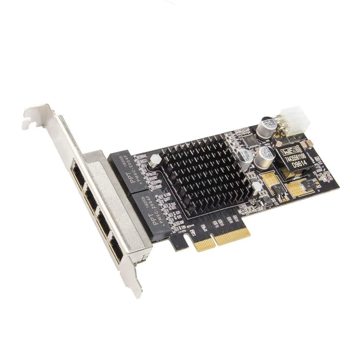 Syba Syba SY-PEX24070 4 Port Gigabit POE+ Network Card 2 in 1 accessory — product photo