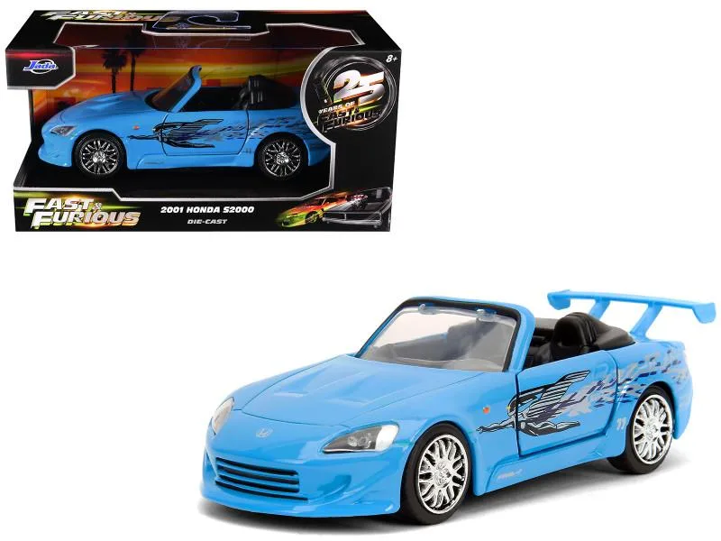 Jada Jada 2001 Honda S2000 Convertible Blue Fast &amp; Furious Remix 25th Anniversary 1/32 Diecast Model Car — product photo