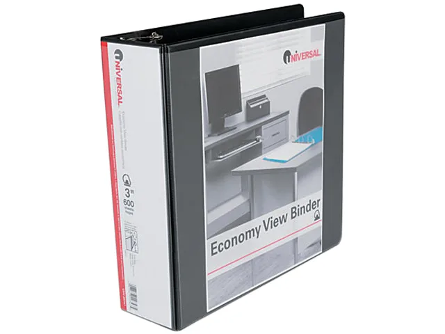 Universal Business Supply Universal Business Supply Slant D-Ring View Binder 3" 600 Sheet Black 20747 — product photo