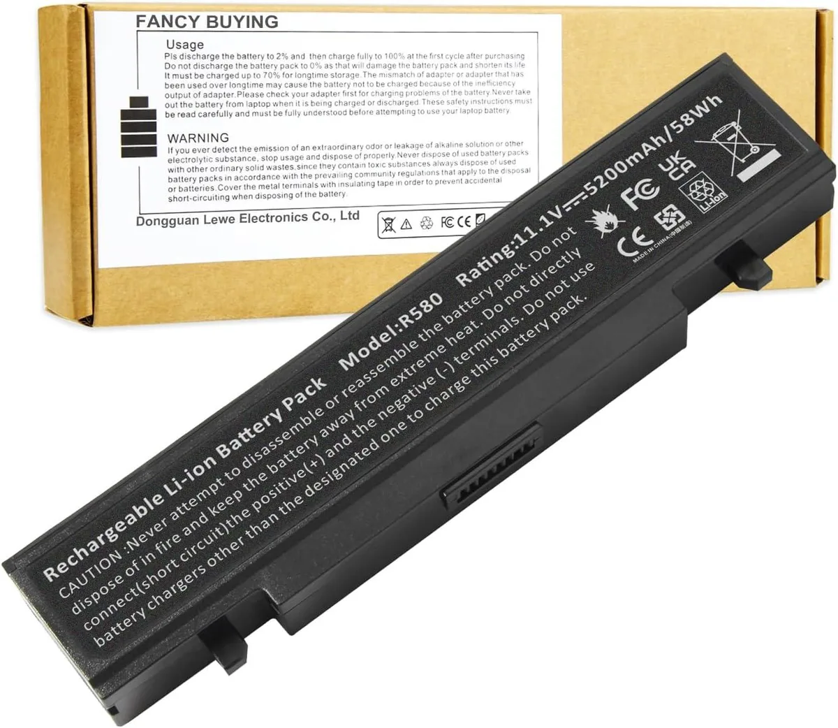 TAURKENAM TAURKENAM 6-cell 5200mAh 11.1V Li-ion laptop battery for Samsung R Q RV RF RC NP SF P X series — product photo