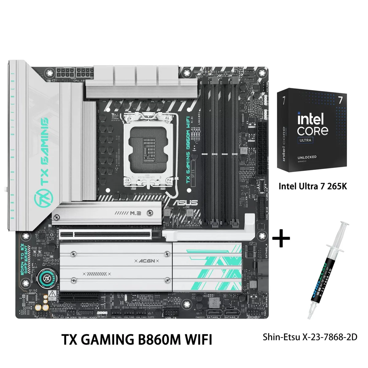 ASUS ASUS TX GAMING B860M WIFI Intel motherboard &amp; Ultra 7 265K CPU combo — product photo