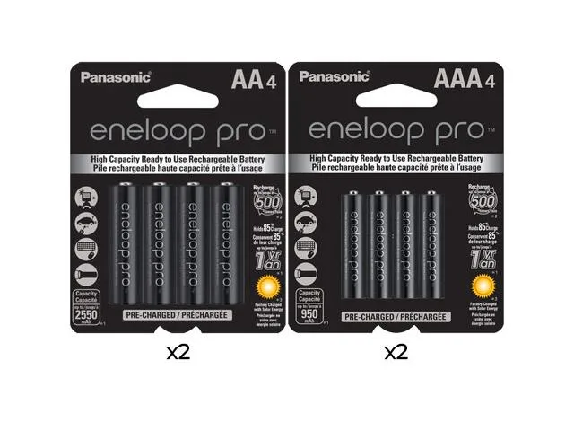 Panasonic Panasonic Eneloop Pro 8×AA 2550 mAh + 8×AAA 950 mAh NiMH standard battery — product photo