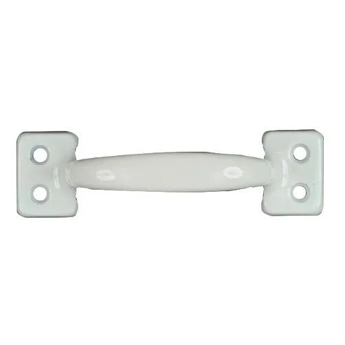 White steel bar-type sash lift, four inches long, with screws
