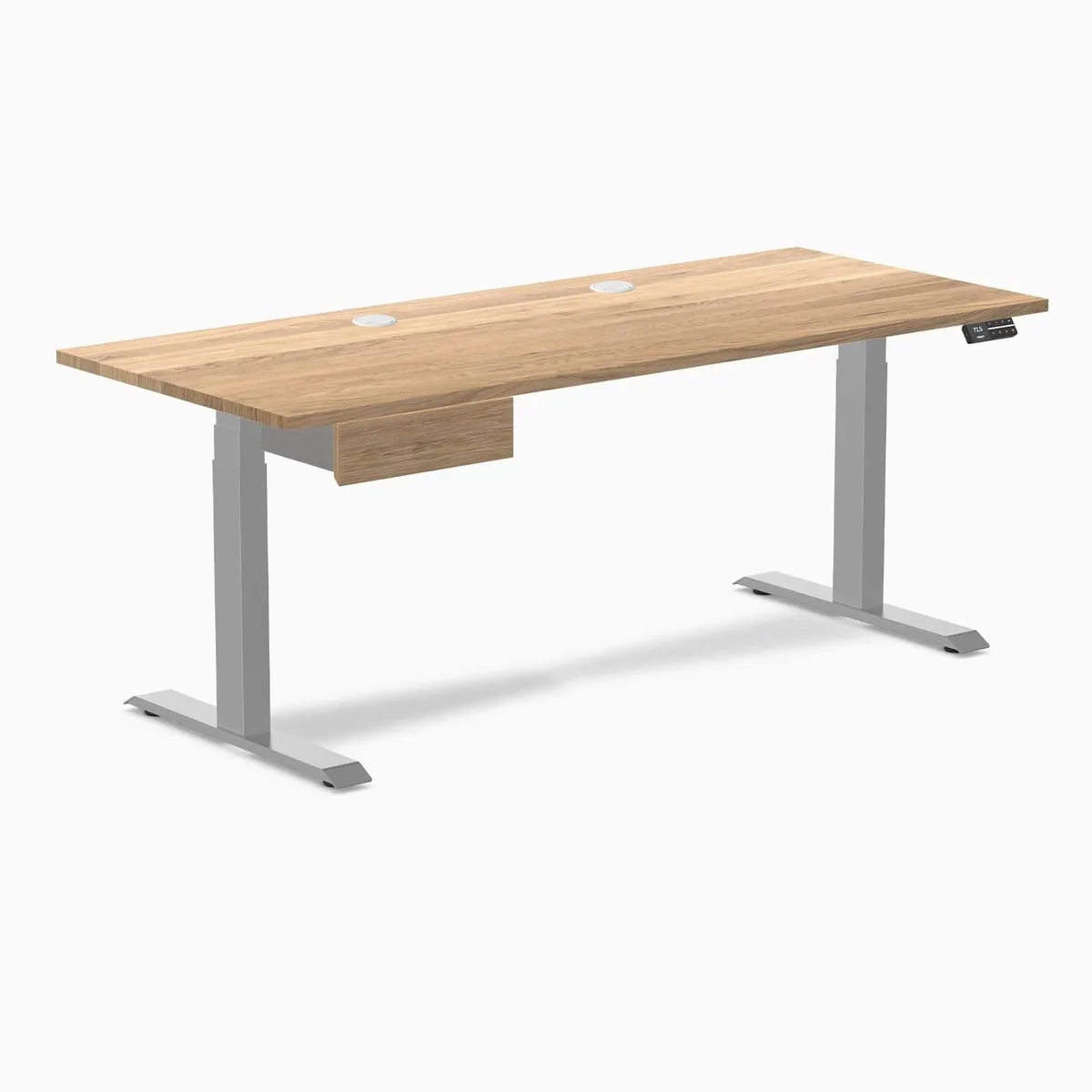 Desky Desky Dual Hardwood Standing Desk White Oak 72 x 30 in Grey — product photo