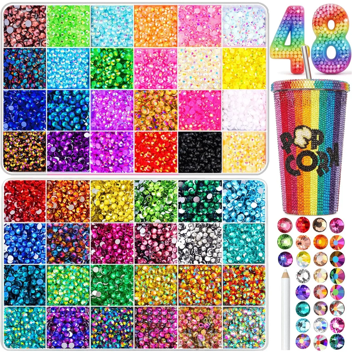 None Continuous None Continuous ZS001 48000Pcs 3mm Resin Rhinestones Beading — product photo