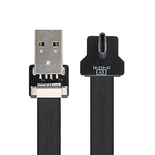 Fervit Fervit Right-Angled USB 2.0 Type-A Male to USB-C Male Flat Slim FPC Cable 100cm — product photo