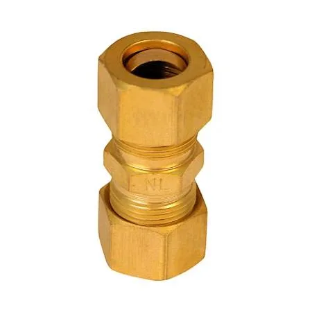 Brass compression union fitting with two threaded ends