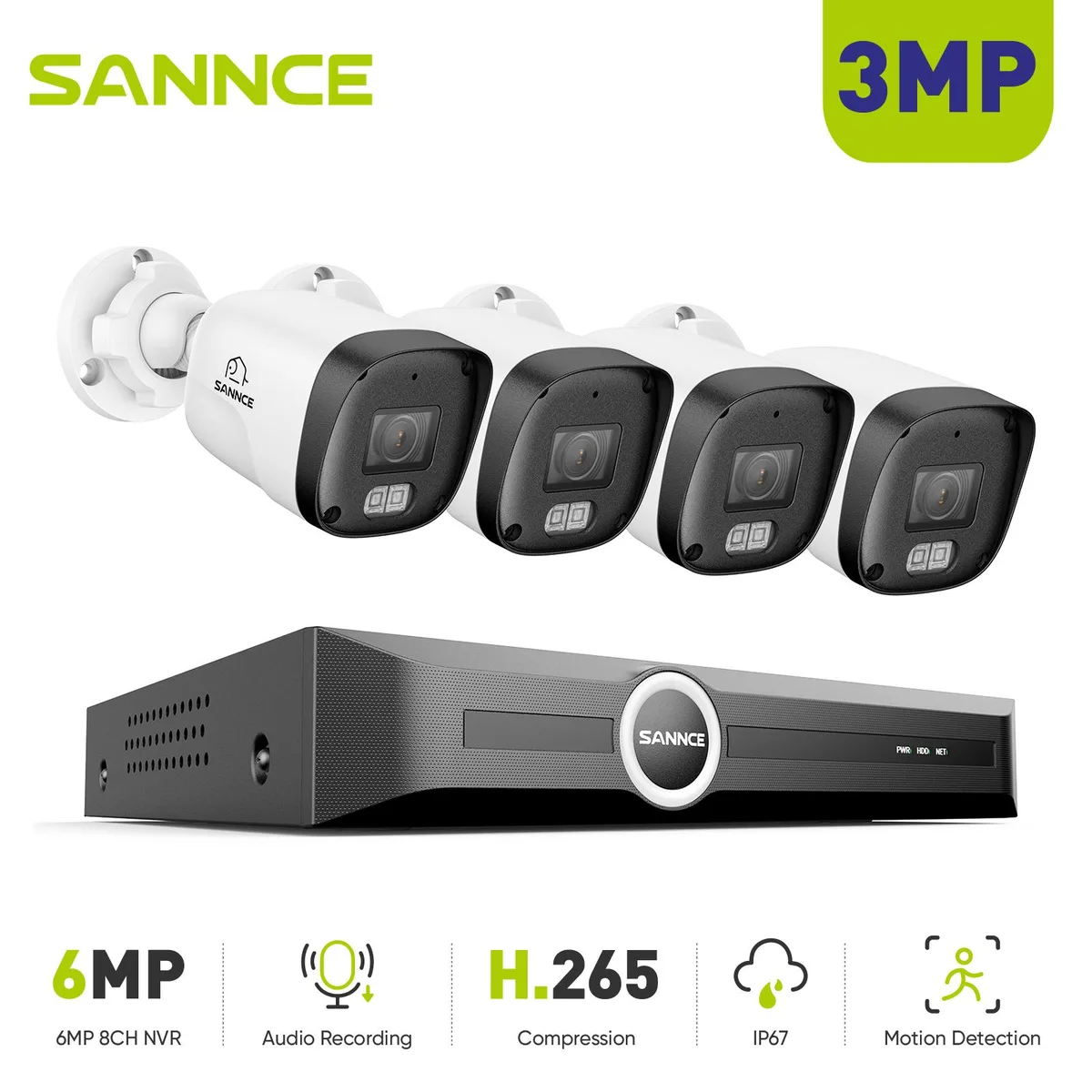 SANNCE SANNCE 3MP 8CH PoE Surveillance Security System — product photo